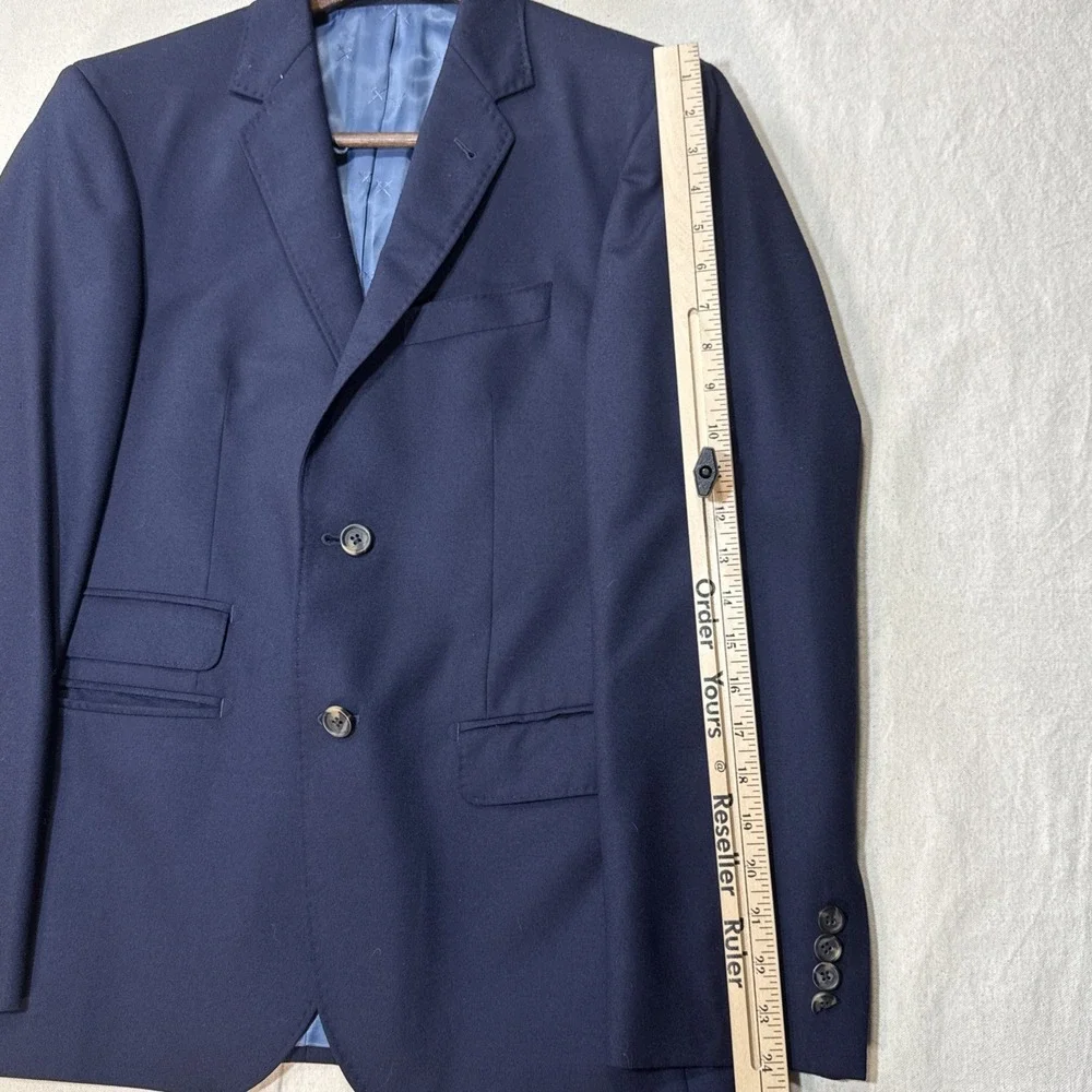 Strong Suit Blazer Mens 38S Blue Wool Flexo Sport Coat Jacket
